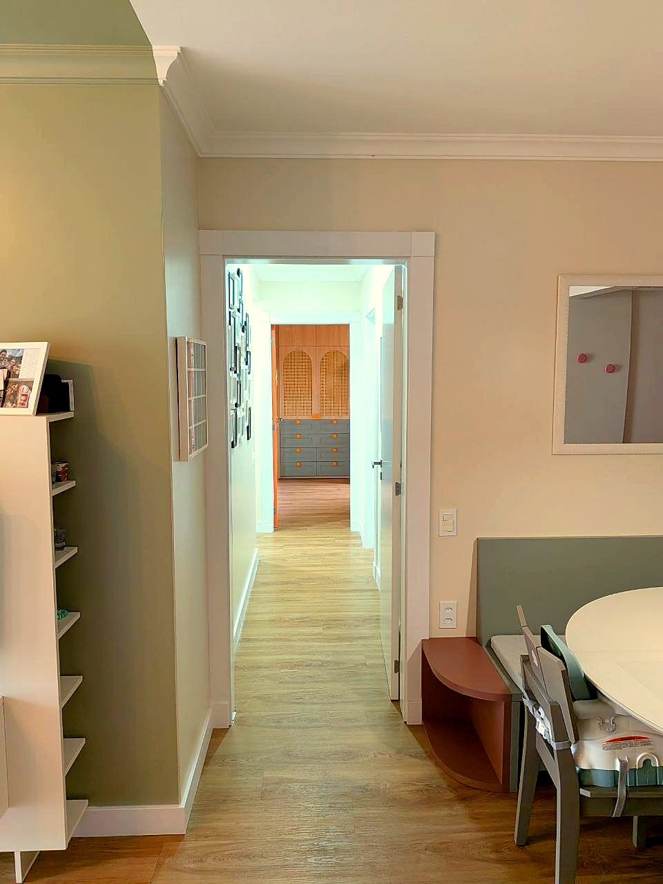 Circulação entre a sala e os quartos